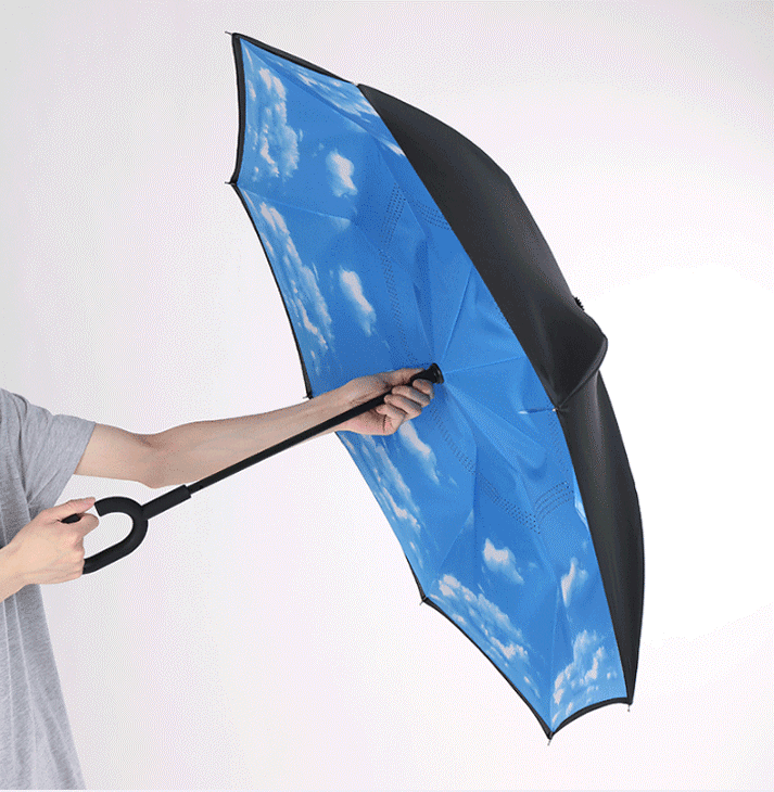 inverted umbrellas