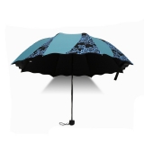 日韩创意手动折叠雨伞 个性风车儿童黑胶防晒口袋伞