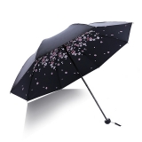 樱花小黑伞 黑胶遮阳伞 太阳伞防紫外线折叠晴雨伞
