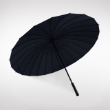 24骨超大纯色晴雨伞 超强抗风遮阳 仿紫外线商务雨伞