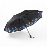 防紫外线太阳伞 黑胶遮阳伞折叠晴雨伞 女两用小黑伞花眠