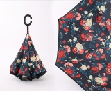 Upside down umbrellas/Flower inner+outer black